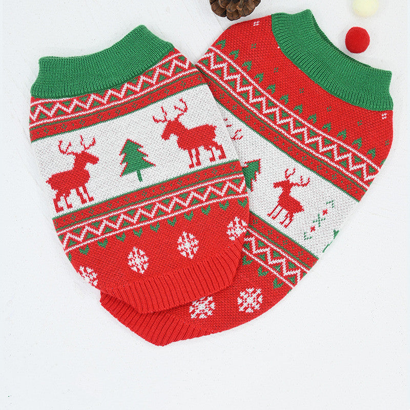 Cat Dog Snow Elk Christmas Warm Sweater